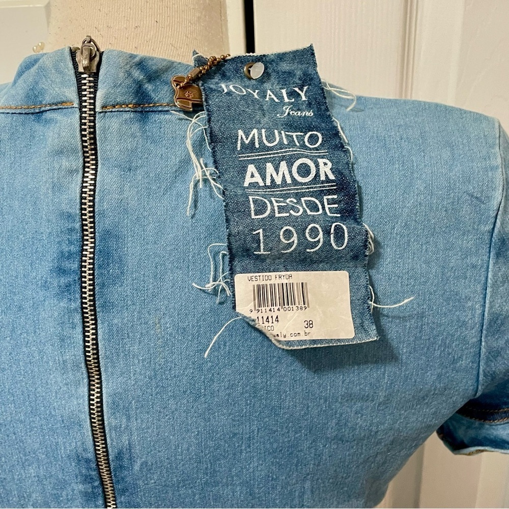 NWT Joyaly Demin Acid Wash Bombshell Dress Size 38. - Picture 10 of 15
